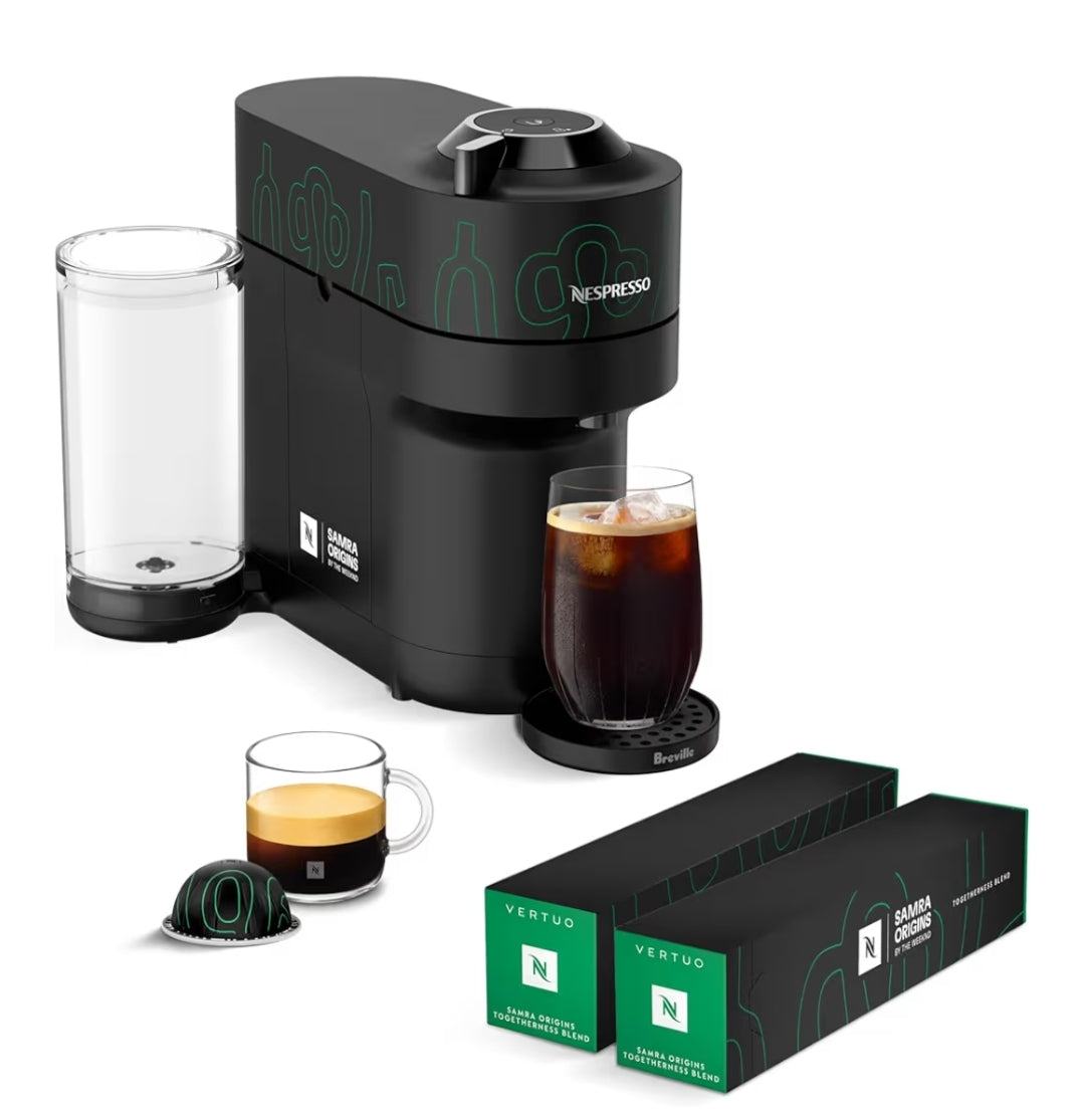 Nespresso Vertuo Pop+ Coffee and Espresso Maker by Breville, Samra Origins by The Weeknd, Double Espresso, Light Roast - 20CT Pods