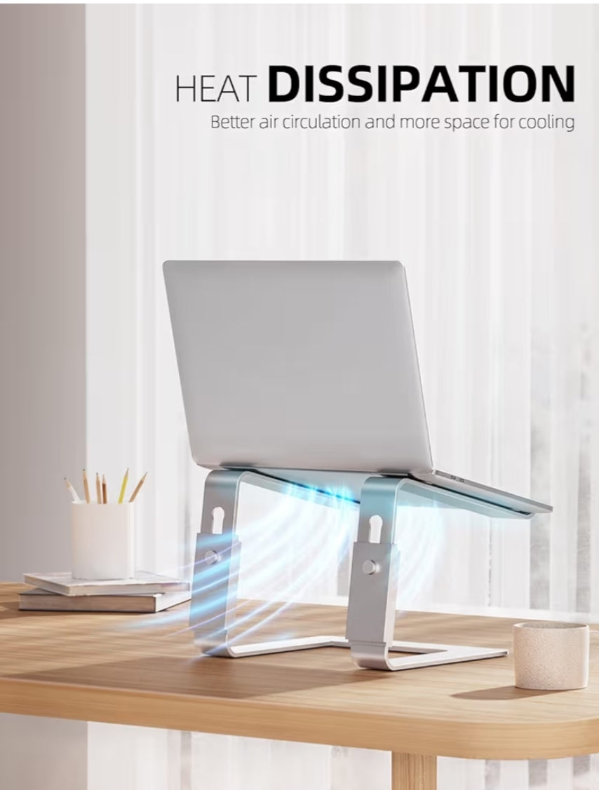 Skootrekenaarstaander, Verstelbare Hoogte, Afneembare Verhoger vir Lessenaar, Ergonomiese Aluminium Rekenaarstaanderhouer
