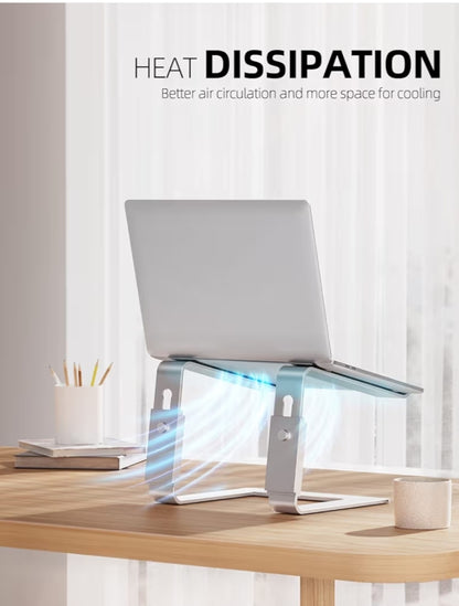 Skootrekenaarstaander, Verstelbare Hoogte, Afneembare Verhoger vir Lessenaar, Ergonomiese Aluminium Rekenaarstaanderhouer