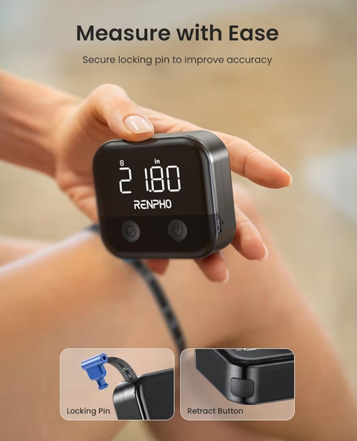 Smart Scale for Body Weight & Smart Body Measuring Rechargeable Tape with LED Display
