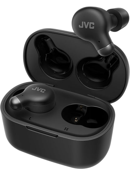 JVC Aktiewe Geraasdempende Ware Draadlose Oorfone - Bluetooth 5.3 met ANC - Gemaklike Pasvorm met S/M/L Silikoon- & Geheueskuim-oordopjes - IPX4 Waterbestand - 28 Uur Speeltyd - Kompakte Laaikassie