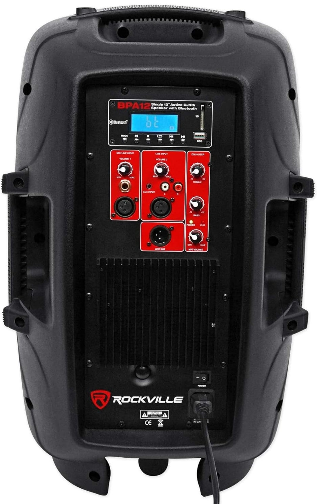 Rockville (2) BPA12 12" Professional Powered 600 Watt DJ PA Speakers w Bluetooth