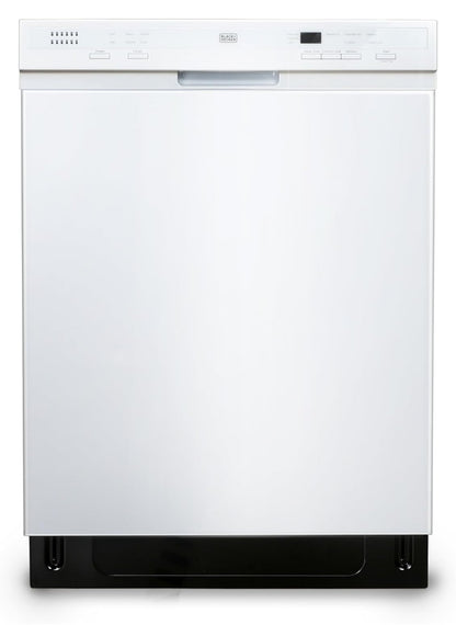 BLACK+DECKER 24" Ingeboude Skottelgoedwasser, 12-Plekkestel Kapasiteit met Vlekvrye Staal Bad, Skottelgoedwasser met 6 Wasprogramme, Lae Geraas, ENERGY STAR Gesertifiseer, BDW200MW, Wit