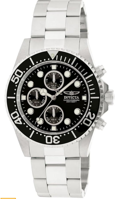 Invicta Men's 1768 Pro Diver Collection Stainless Steel Watch with Black Dial