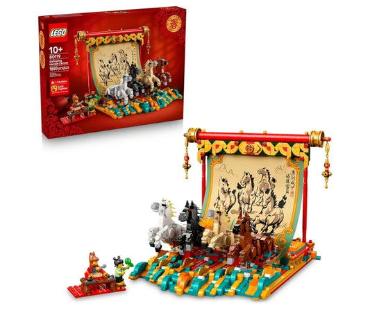LEGO Spring Festival Galloping Horse Canvas Kids Building Toy - Year of The Horse Toy - Buildable Chinese New Year Decoration
