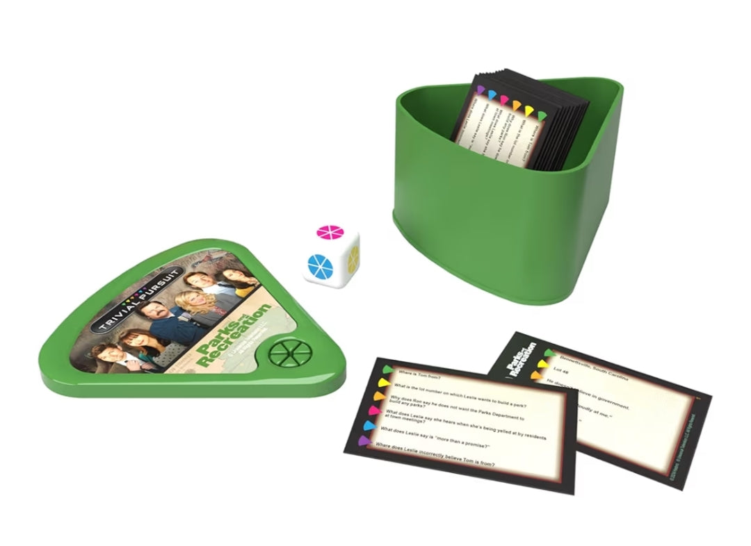 Trivial Pursuit Parks and Recreation, Trivia Game from Parks and Recreation TV Series, 600 Questions & Die in Travel Container, Officially Licensed Parks and Recreation Merchandise & Collectible