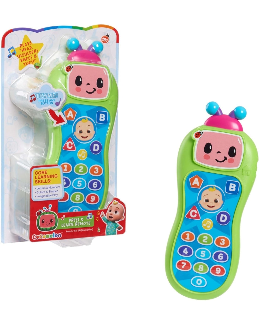 CoComelon Press and Learn Remote with Sounds, 25 Phrases, Learning & Education, Kids Toys for Ages 18 Month by Just Play