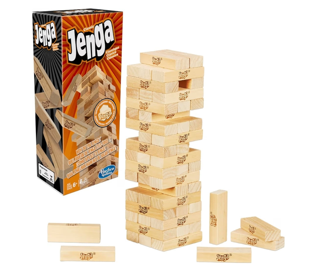Hasbro Gaming Jenga Game  The Original Wood Block Game with Genuine Hardwood Blocks - Stacking Tower