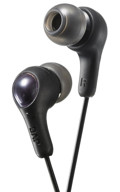 JVC Gumy In-oor-oorfoon, Kragtige Klank, Gemaklike en Veilige Pasvorm, Silikoon-oorstukke - HAFX7B Swart, Klein