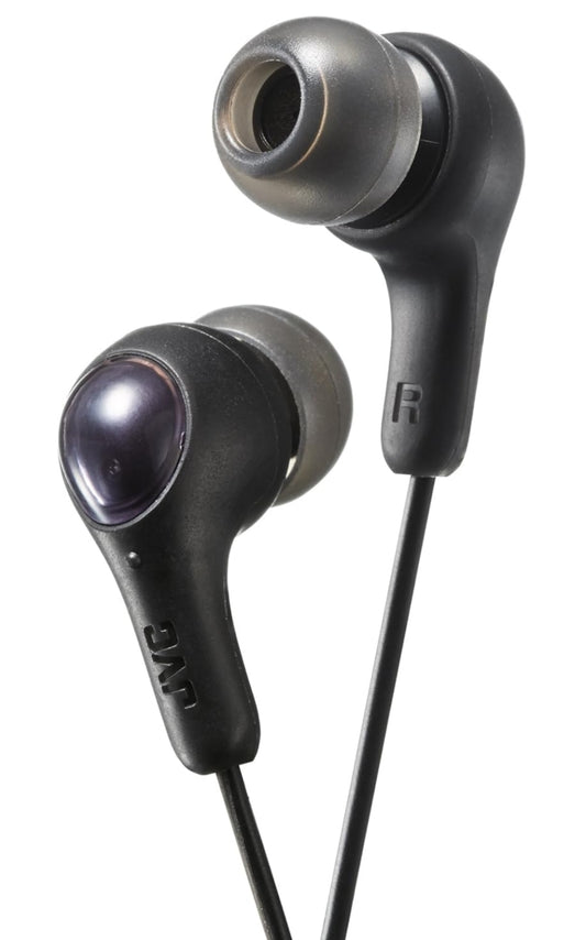 JVC Gumy In-oor-oorfoon, Kragtige Klank, Gemaklike en Veilige Pasvorm, Silikoon-oorstukke - HAFX7B Swart, Klein