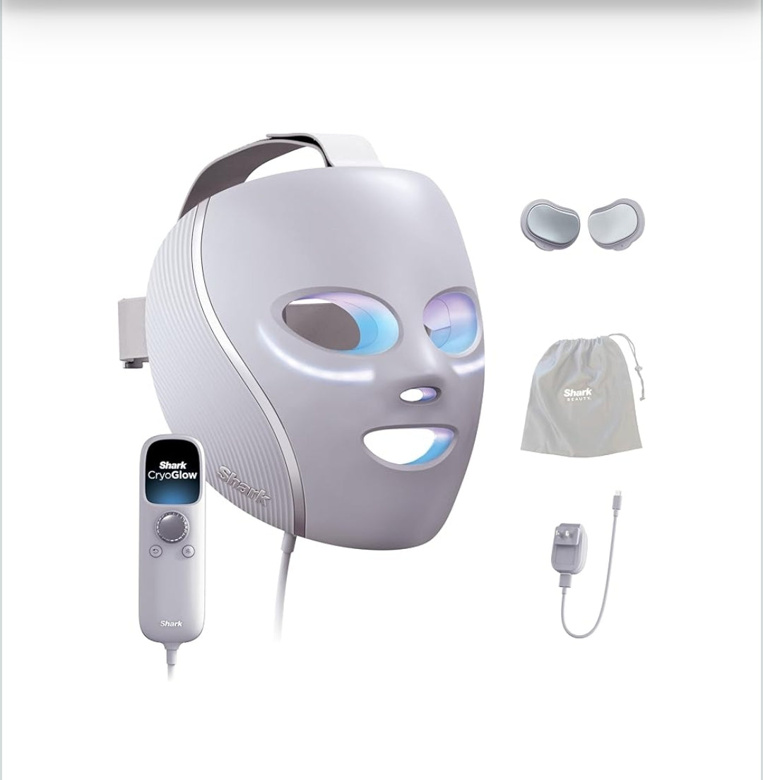 Shark CryoGlow LED Therapy Mask & Under-Eye Cooling Remote - Lilac Chill Edition
