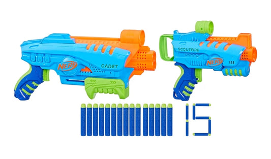 NERF Elite Junior Ultimate Starter Play Blasters, 15 Darts (Kids - Ages 6 & Up) Set of 2