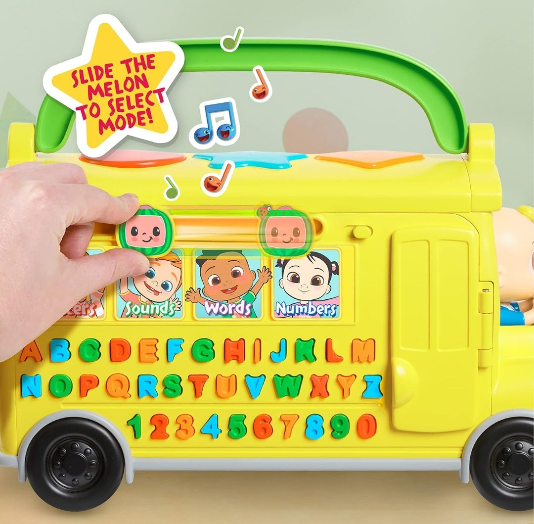 CoComelon Musical Learning Bus, Number and Letter Recognition, Phonetics, Yellow School Bus Toy Plays ABCs and Wheels on the Bus, Officially Licensed Kids Toys for Ages 18 Month by Just Play