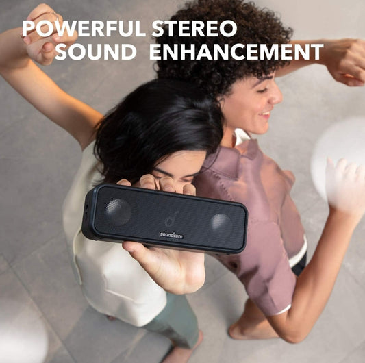 Soundcore Anker 3 Draagbare Bluetooth-luidspreker - Koordloos, IPX7 Waterdig, 24H Speeltyd, Suiwer Titaan Diafragma Drywers, PartyCast, BassUp, Pasgemaakte EQ Toepassing - vir Huis, Stort, Buite, en Strand