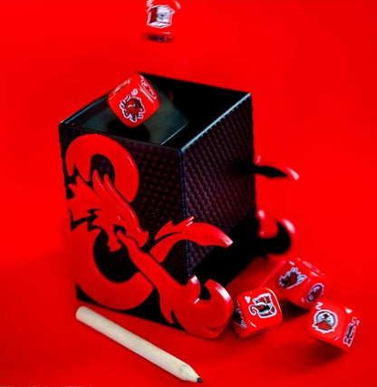 YAHTZEE: Dungeons & Dragons | Collectible Dice Tower | Dice Featuring Dragon, Owl Bear, Gelatinous Cube, Mimic, Mind Flayer, and Beholder