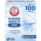 ARM & HAMMER Power Sheets Laundry Detergent, Fragrance Free, Dermatologist Tested (50 CT)