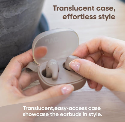 JVC Gumy Premium Ware Draadlose Oorfone Geraasdemping, Bluetooth 5.4 Oorfone 26H Battery, ANC Omringingsmodus, Speletjies Lae Latensie, USB-C Tas