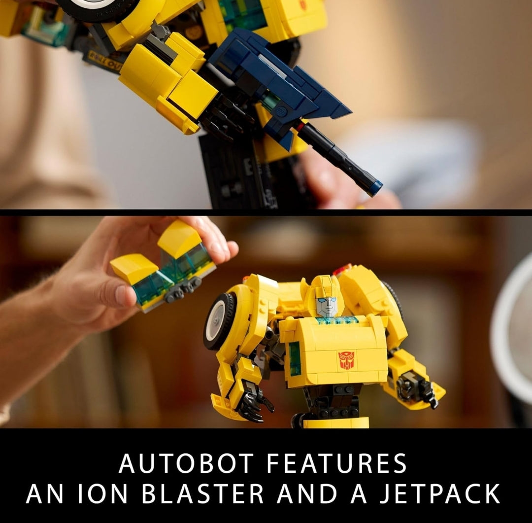 LEGO Icons Transformers Bumblebee Action Figure, Collectible Robot Gift Converts to Vehicle Mode -10338
