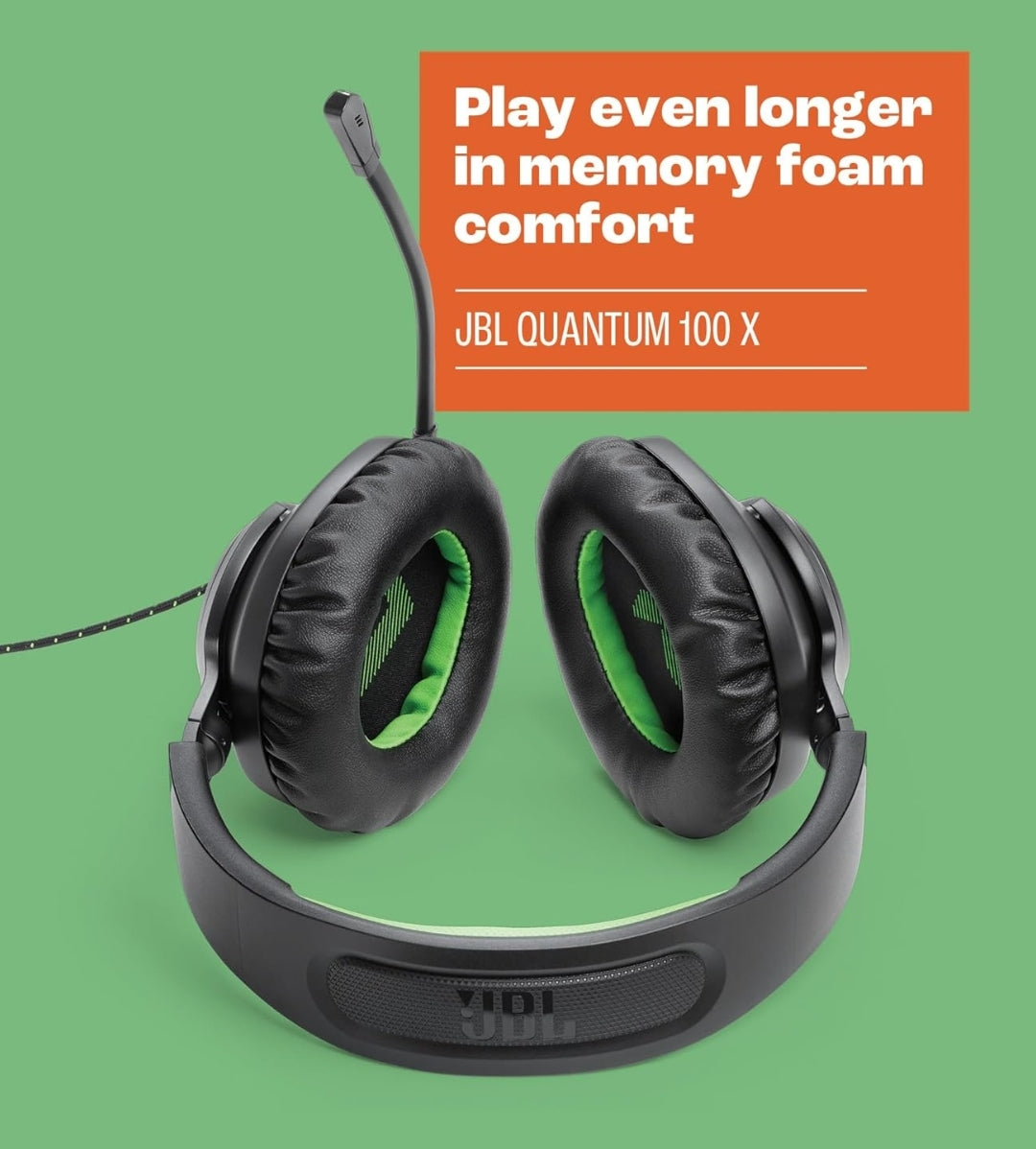 JBL Quantum 100X - Wired Over-Ear Gaming Headset with a Detachable mic - (Black)
