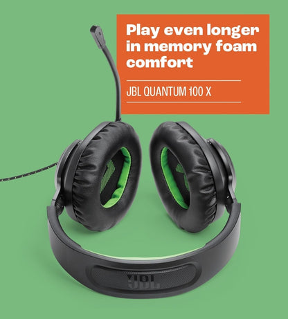 JBL Quantum 100X - Bedrade Overoor-Spelkoptelefoon met 'n Afneembare mikrofoon - (Swart)