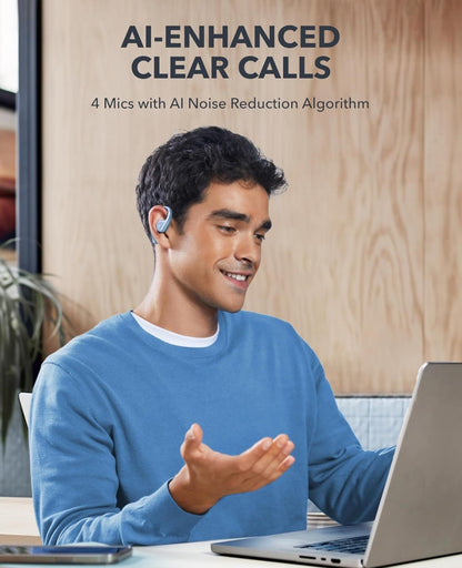 Soundcore by Anker, AeroFit Open-Ear Headphones, Ultra Comfort, Snug Fit, Ergonomic Ear Hook, Balanced Sound, IPX7 Waterproof, 42H Playtime,Small-Ear Friendly,App Control,Clear Calls,Wireless Earbuds