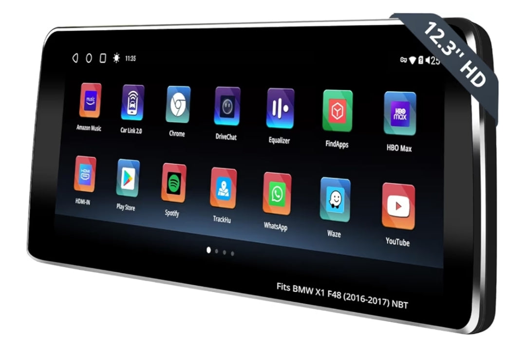 12.3" Android-motorstereo versoenbaar met BMW X1-reeks F48 2016-2017 NBT-stelsel, draadlose CarPlay en Android Auto, 4 * 49W-versterker, DSP · 32B EQ