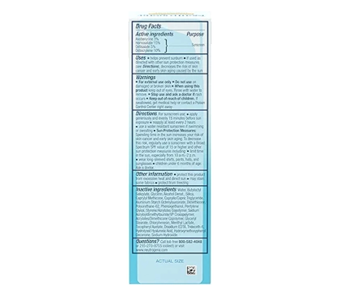 Neutrogena Hydro Boost Hialuroonsuur Gesigbevogtiger met Sonskerm SPF 50 om Droë Vel te Hidreer & Kalmeer - 1.7 fl. oz