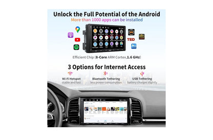 Dubbel-DIN 7" Raakskerm In-dash Navigasie Kar Stereo, CarPlay, Android Auto, Mirrorlink, GPS Spoorsnyer, WiFi/BT/USB Tethering, HD LRV