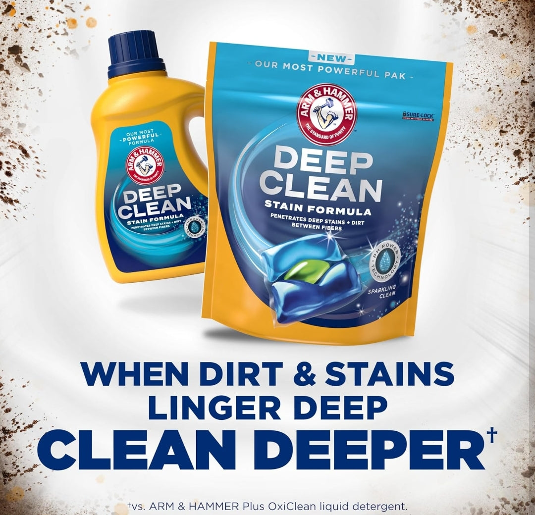 ARM & HAMMER Deep Clean Stain Formula, Laundry Detergent Power Paks (21 ct.)