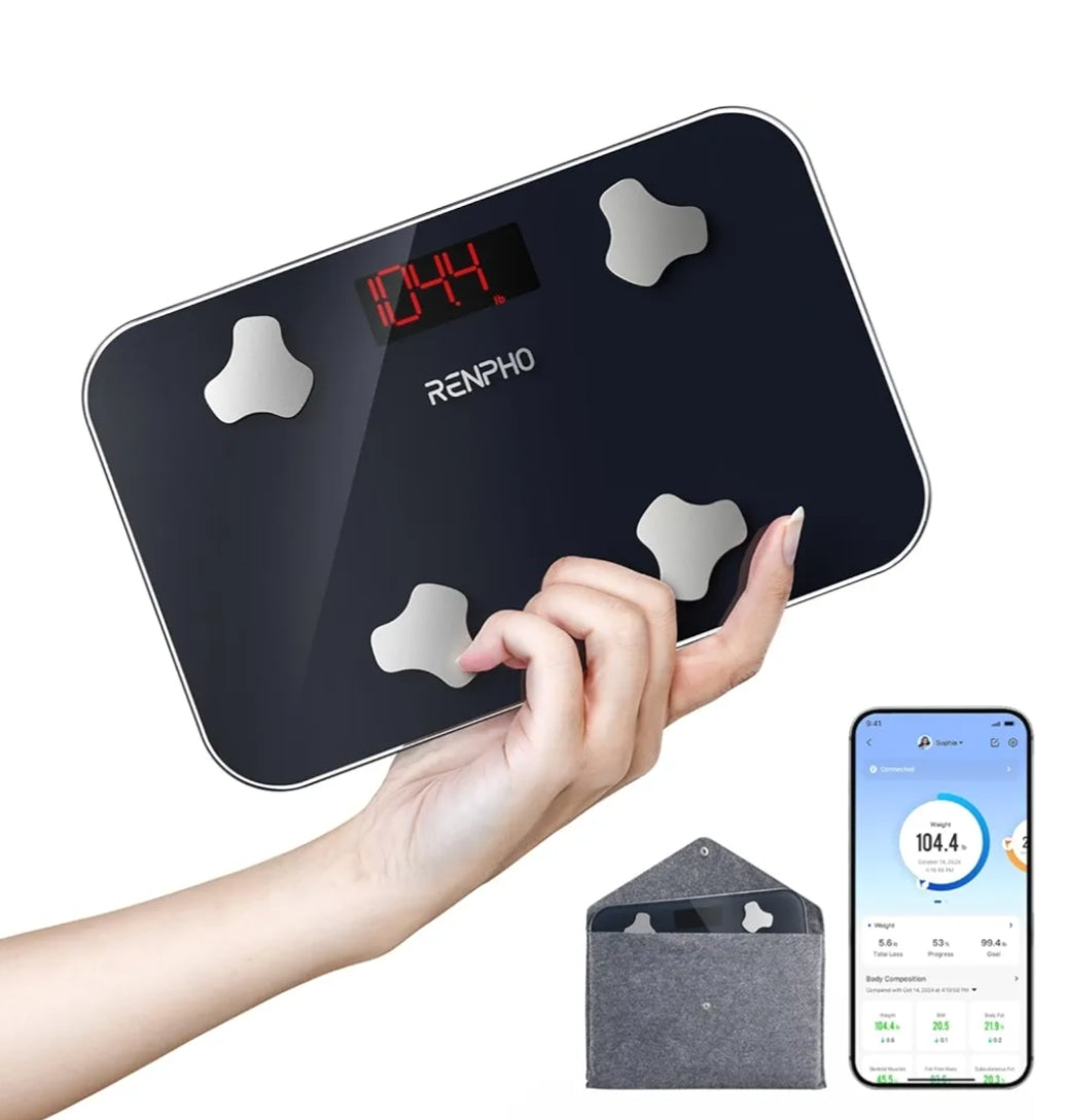 Travel Scale for Body Weight, Mini Bathroom Scale Portable Weight Scale Storage Case, 13 Body Composition Analyzer with App