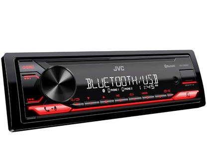 JVC KD-X280BT Bluetooth-motorstereo met USB-poort – AM/FM-radio, MP3-speler, hoëkontras-LCD, 50 Watt, afneembare voorpaneel – Enkel DIN – 13-band EQ