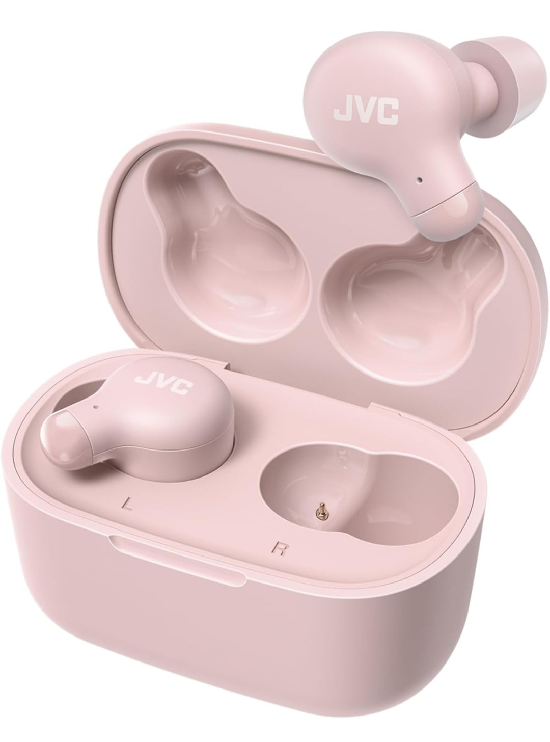 JVC Marshmallow Ware Draadlose Bluetooth 5.3 Oorfone – 28H Battery, Geheueskuim-oorstukke vir Heeldaggemak, IPX4 Waterbestand, Mik, Kompakte Houer, vir iPhone en Android