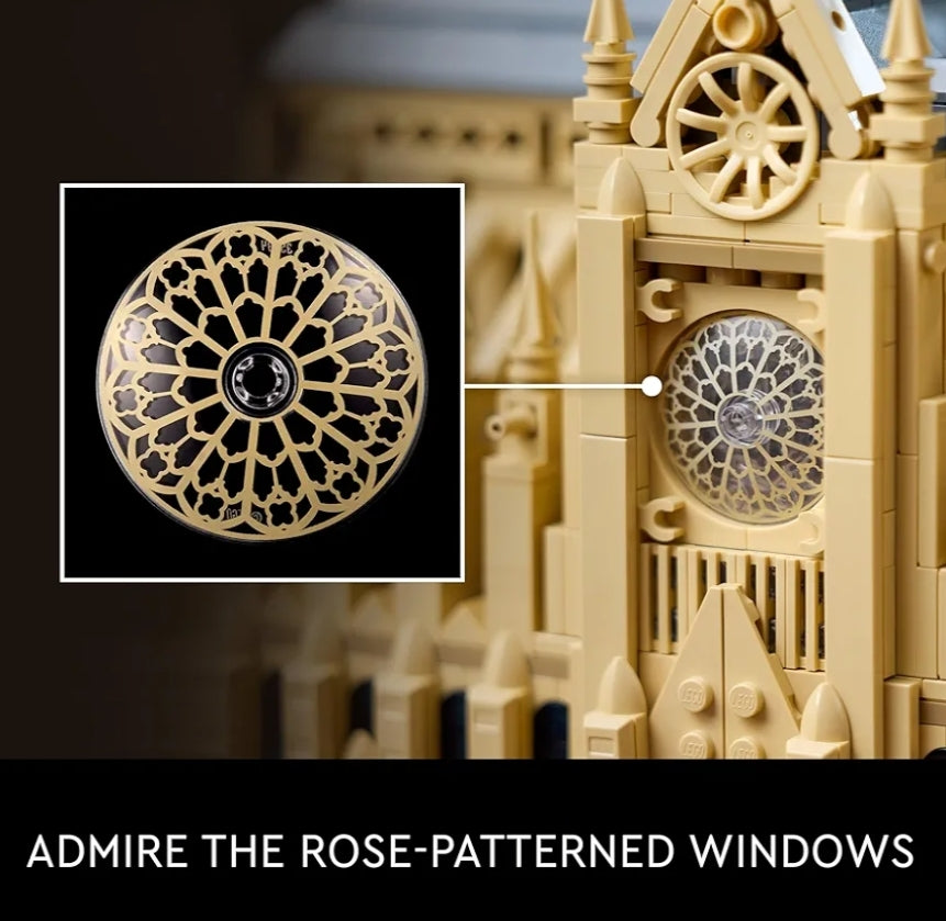 LEGO Argitektuur Notre-Dame de Paris Replika, Argitektoniese Modelstel, Versamelbare Boustel Reis en Kuns (21061)
