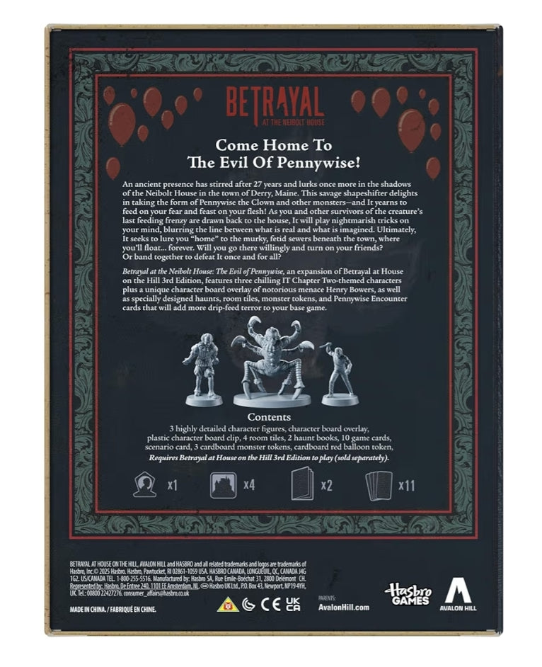 Hasbro Gaming Avalon Hill Betrayal at The Neibolt House: The Evil of Pennywise Expansion - (3-6 Players)