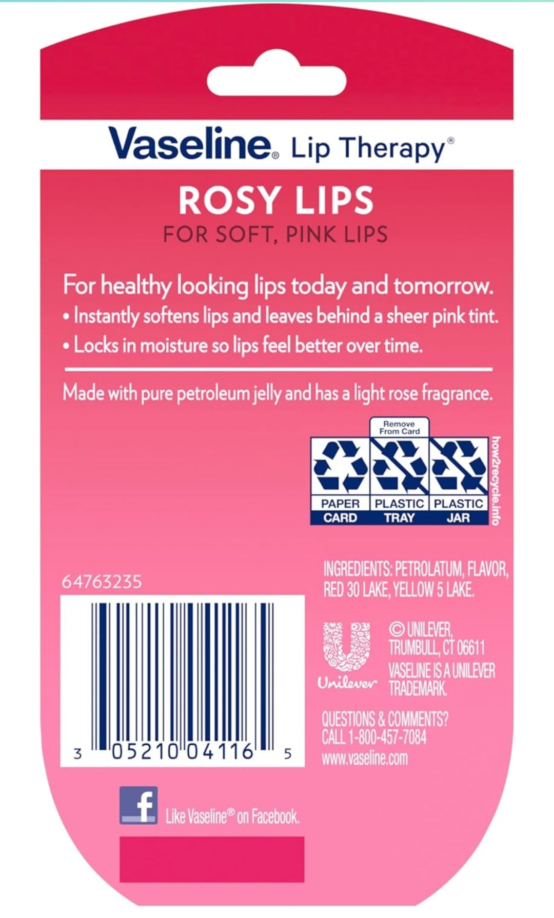 Vaseline Lip Therapy Lip Balm Mini 2 Pack Rosy 0.25 oz
