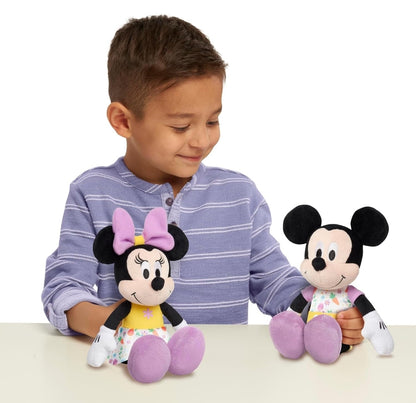 Just Play Disney Easter Mickey Mouse and Minnie Mouse Small Plushie Stuffed Animal, 2-Pieces, Easter Basket Stuffers, Kids Toys for Ages 2 Up