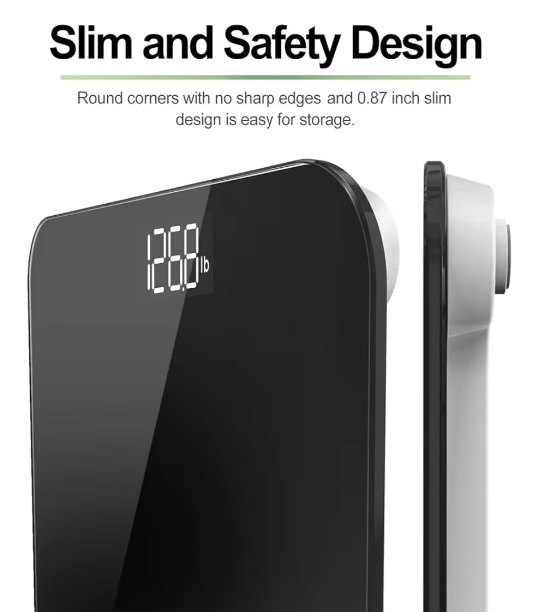 Scale for Body Weight, Mechanical Bathroom Weighing Scale - Batteries Included (Black)