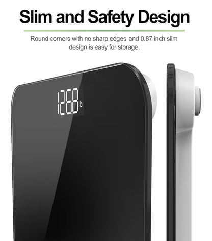 Scale for Body Weight, Mechanical Bathroom Weighing Scale - Batteries Included (Black)
