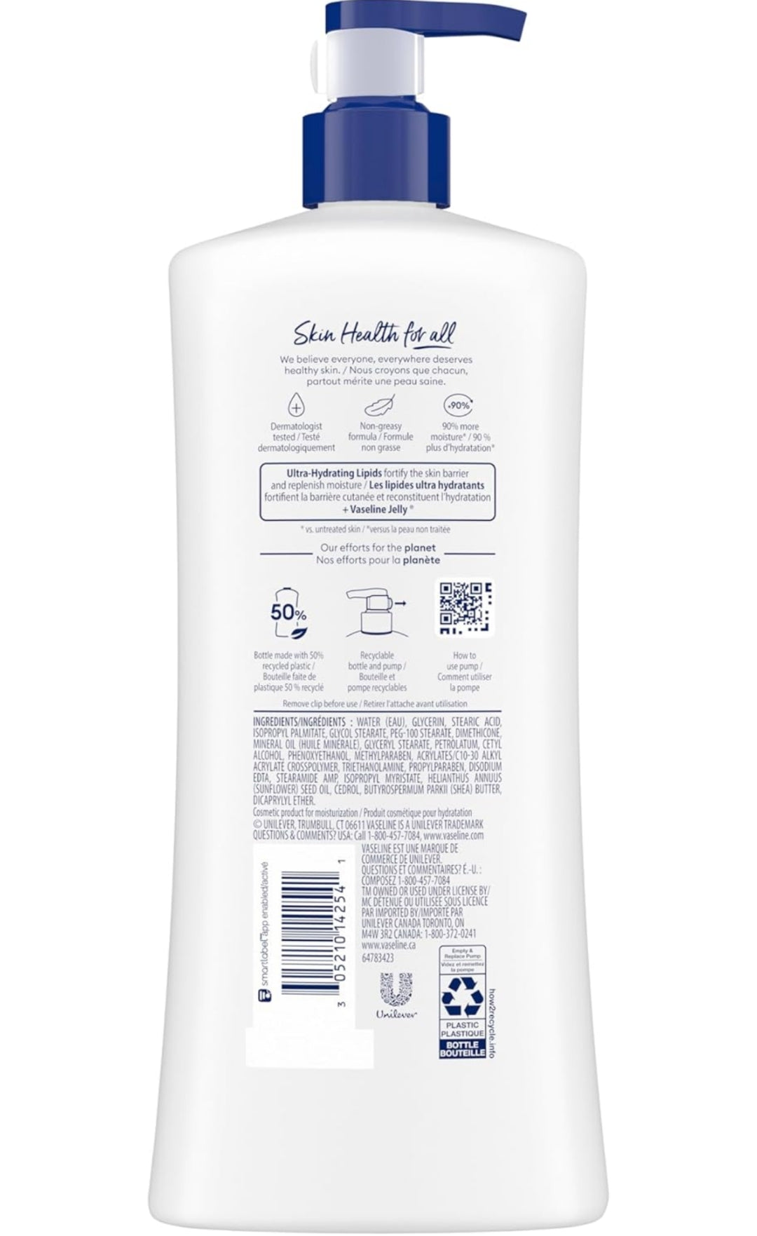 Vaseline Intensive Care Body Lotion Advanced Repair Unscented for Dry Skin Lotion Made with Ultra-Hydrating Lipids + Vaseline Jelly to Repair Extremely Dry Skin 32 Oz