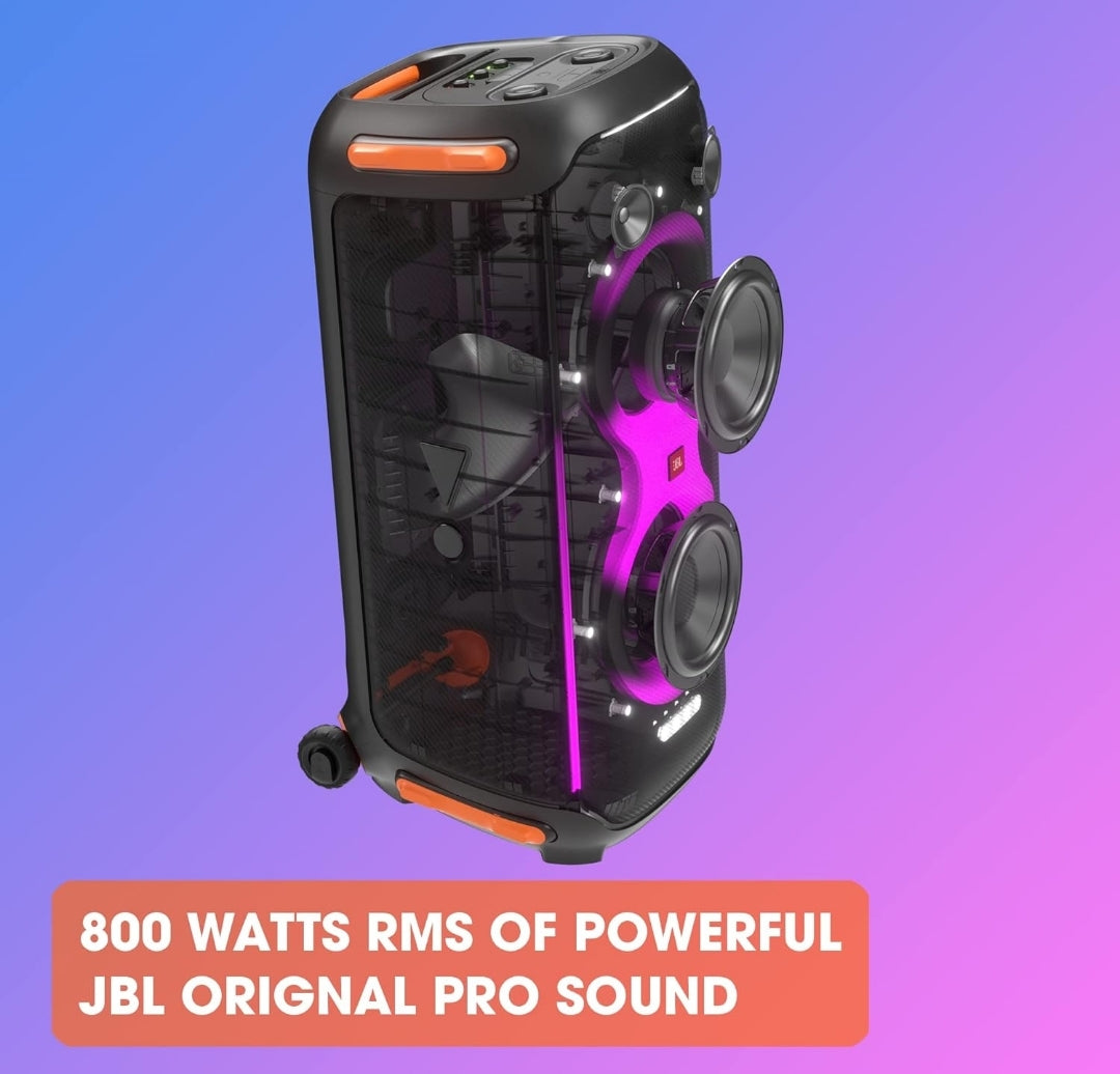 JBL PartyBox 710 -Party Speaker with Powerful Sound, Built-in Lights IPX4 Splash Proof -BLACK