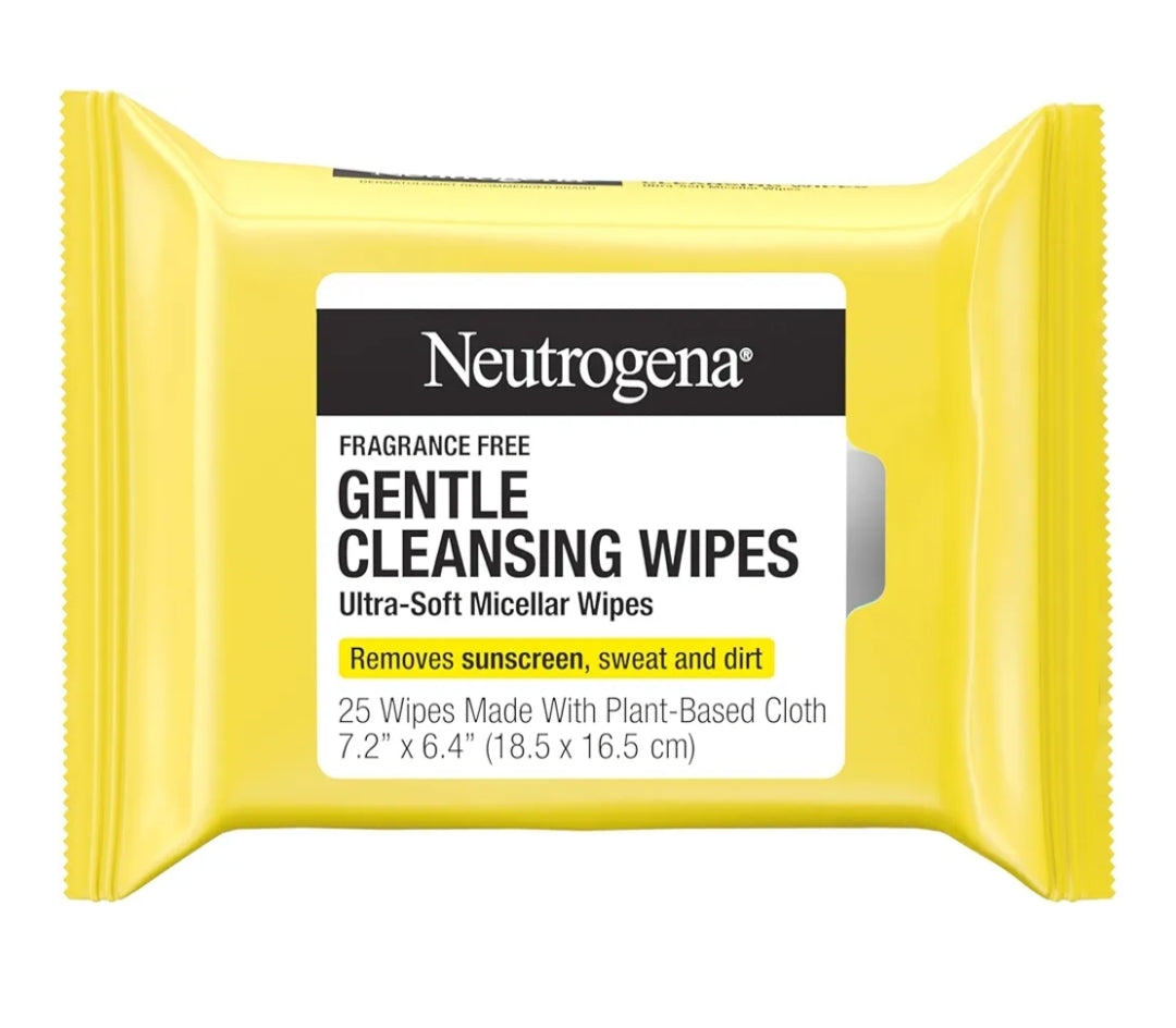 Neutrogena Sagte Gesigsreinigingsdoekies Ultra-sagte Micellêre Reinigingsdoekies Geurloos Vir Sensitiewe Vel, Hipoallergeen (25 stuks)