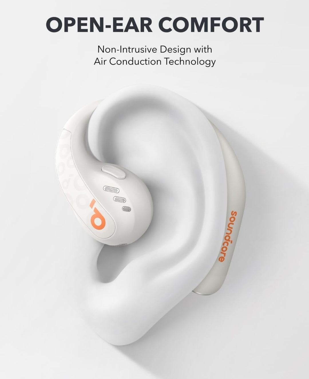 Soundcore by Anker AeroFit Pro Open-Ear Headphones, Ultra Comfort, Secure Fit, Ergonomic Design, Rich Sound with LDAC, Bluetooth 5.3, IP55 Water-Resistant, 46H Playtime, App Control, Wireless Earbuds