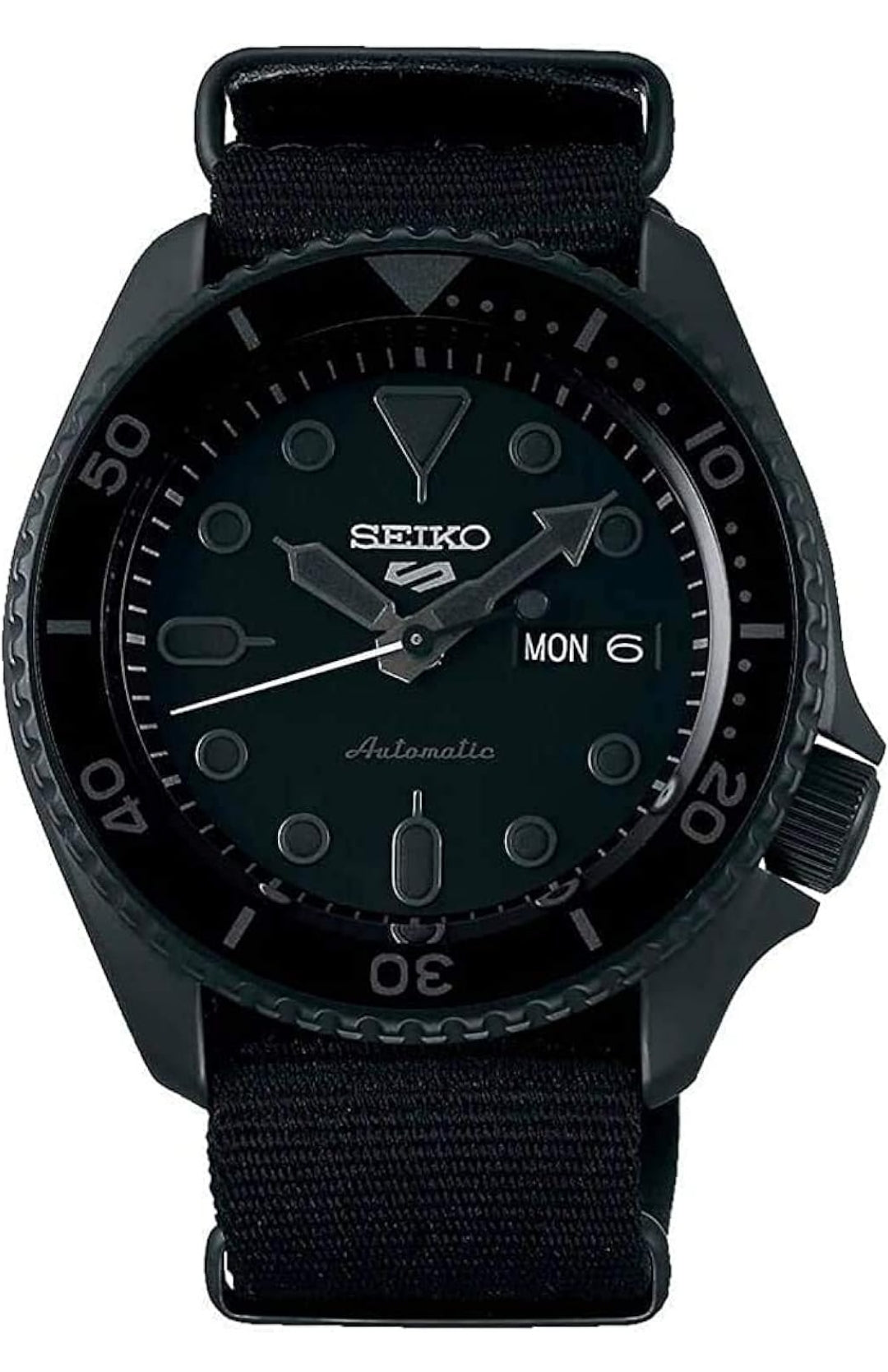 SEIKO Sports 5 Manshorlosie Swart 42.5mm Vlekvrye Staal