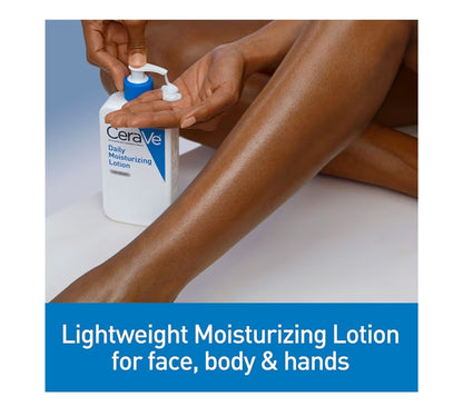 CeraVe Daaglikse Bevogtigende Room vir Droë Vel, Liggaamsroom & Gesigbevogtiger m/ Hialuronzuur en Skeramiede (19 Oz)