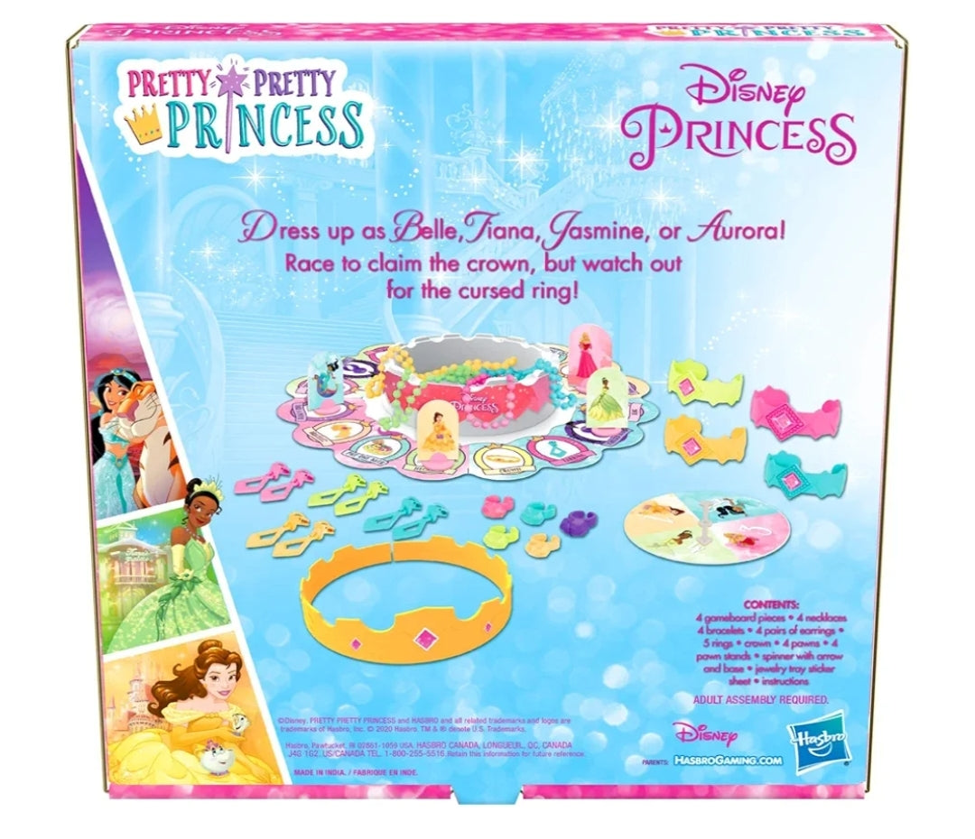 Hasbro Gaming Pretty Pretty Princess: Edition Board Game Featuring Disney Princesses - Jewelry Dress-Up Game