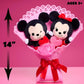 Just Play Disney Valentine’s 13.5" Bouquet w/ Medium Mickey Mouse and Minnie Mouse Plush Stuffed Animals Collectible Plush Hearts