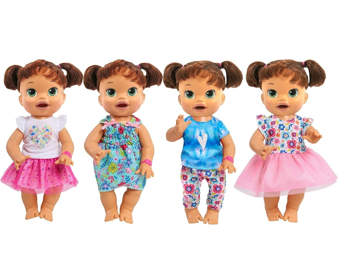 Baby Alive Single Outfit Set, Floral Dress for Baby Dolls, Teal with Flowers, Doll Not Included, Kids Toys for Ages 3 Up by Just Play