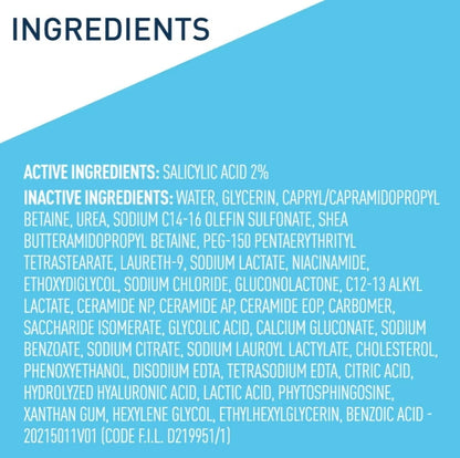 CeraVe Reiniger vir Psoriase Behandeling met Salisielsuur vir Droë Vel Jeukverligting & Melksuur vir Afskilfering, sonder Geur (236 ml)