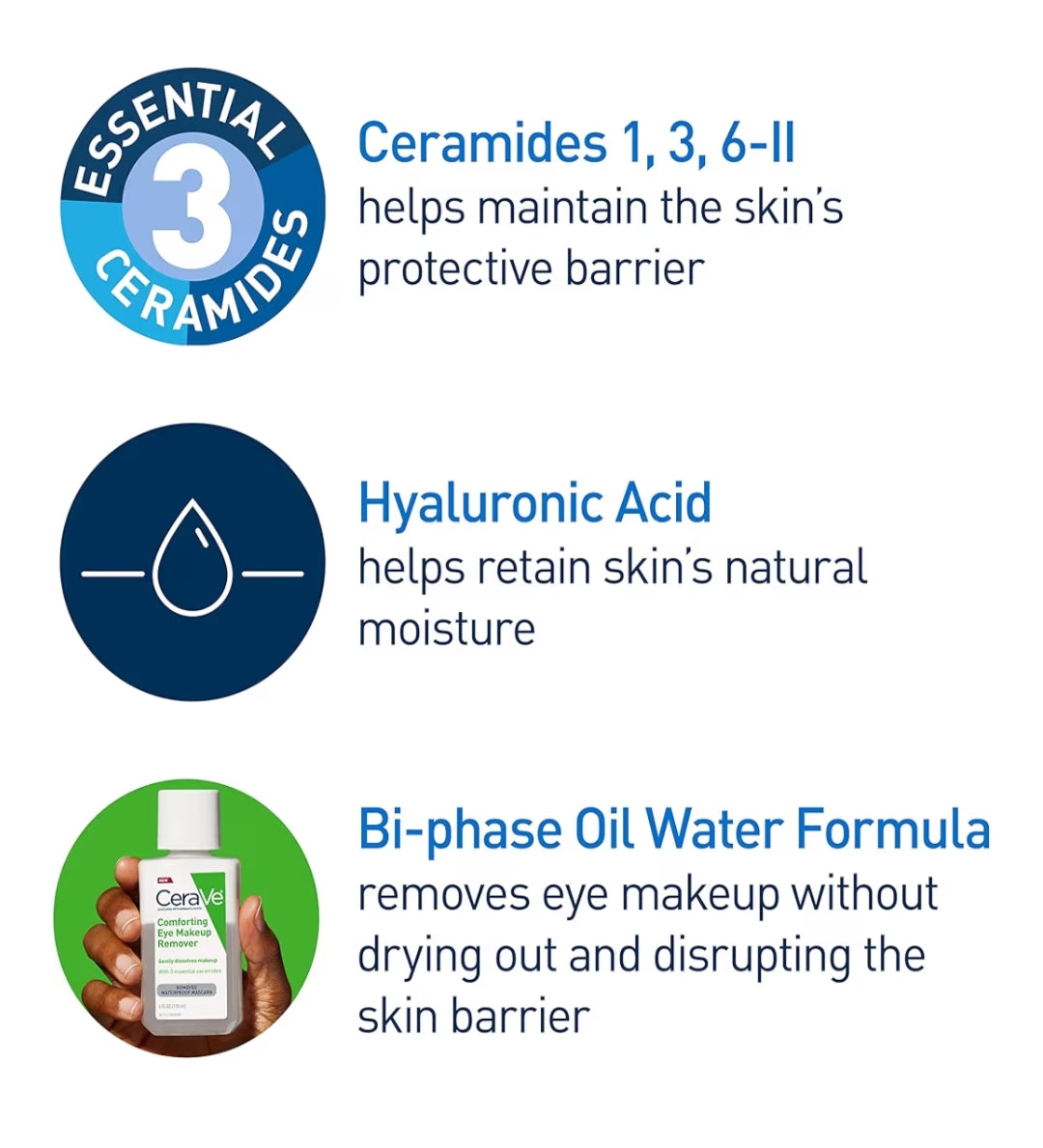CeraVe Ooggrimeringverwyderaar met Hialuronzuur en Skeramiede, Waterdig, Nie-komedogenies, Geurvry - (120 ml)