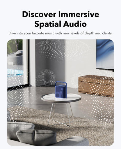 Soundcore Motion X500 Portable Bluetooth Speaker, Wireless Speaker with Immersive Spatial Audio, Wireless Hi-Res Sound with 3X Detail, 3-Channel Audio, and an Upward Firing Driver with Ambient Light